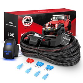 Nilight Wiring Harness Kit Nylon 16 AWG 2 Leads LED Light Bar 12V 5Pin Rocker Switch Laser On Off Power Relay Blade Fuse for Off Road Lights on Cars Jeep Boat Trucks