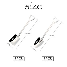 6 Pcs Stainless Steel Shovel Spoon Coffee Stirring Shovel Shaped Dessert Spoon Sugar Stirring Spoon for Kitchen Tea Parties