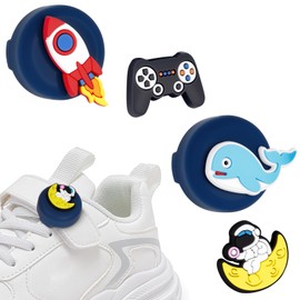 AXFEE 4 Pack Air-Tag Holder For Kids Shoelaces, Cartoon Kids Shoelaces Air-Tag Holder, Soft Hidden Clip Tag For Air Tag, Gps Tracker Accessories for kids Toddler Shoes Insert, Blue