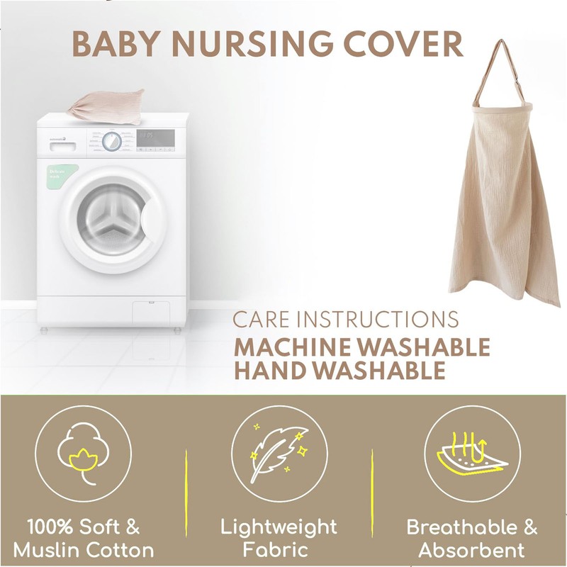 Nursing Cover for Breastfeeding Privacy Protection Breathable Cotton Multi Use