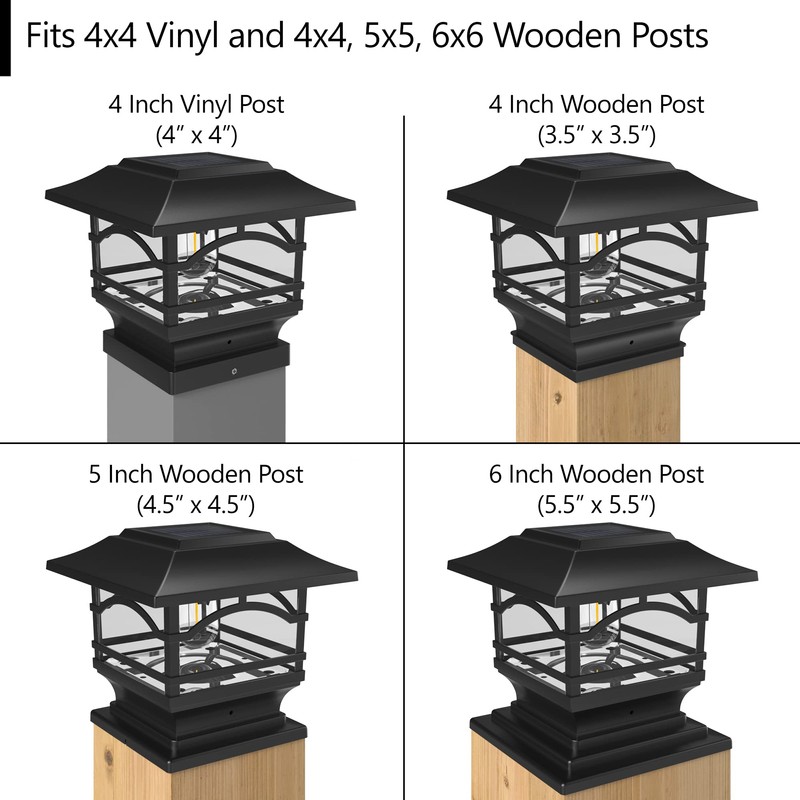 Davinci Lighting Edison Solar Outdoor Post Cap Lights - 4x4