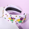 JERTOCLE Mardi Gras Headband for Women Fleur De Lis Purple