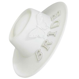 Fedora Hats for Women Rhinestone Bridal Hat Felt Western Hat Nashville Bachelorette Party Disco DIY Cowgirl Outfits 2025