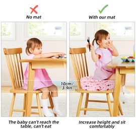 Zicac Booster Chair Child Portable Cartoon Chair Raiser Child Removable Washable Seat Cushion Children's Chair for Food, Piano Play, Excursion, Picnic, Travel (Pink)