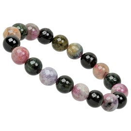 ELEDORO PowerBead Ladies Bracelet, String Gemstone Beads, 10 mm x 17-18 cm, multicoloured
