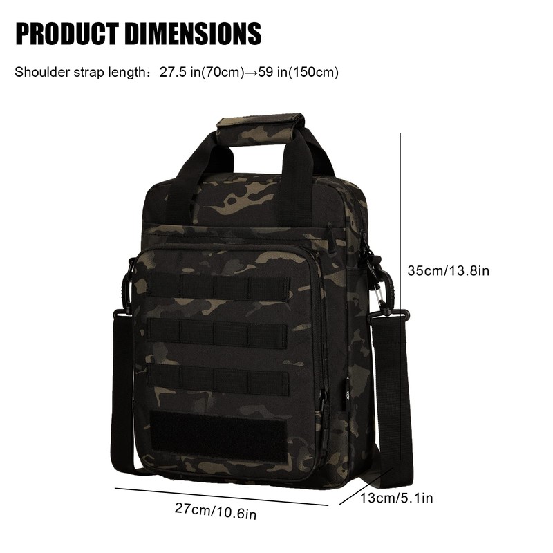 ZHIERNA Tactical Briefcase Shoulder Bag Small Men's Bag Messenger Bag