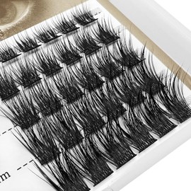 PURELEOR Individual Lashes Cluster Lashes Pack for Manga Lashes DIY Eyelash Extension Reusable 3D Individual Eyelashes Natural Long 60pcs(8-16mm Mixed)