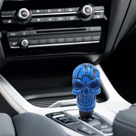 uxcell Universal Skull Head Style Car Truck Manual Stick Gear Shift Lever Knob Blue