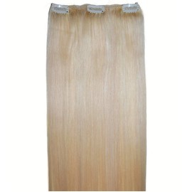 100% REAL, Luxury, Clip-In Hair Extensions, 1 Piece, 22 inches in length - 40 Grams, Remy, Human Hair (1pc, 22 inch, #60, Lightest Blonde)