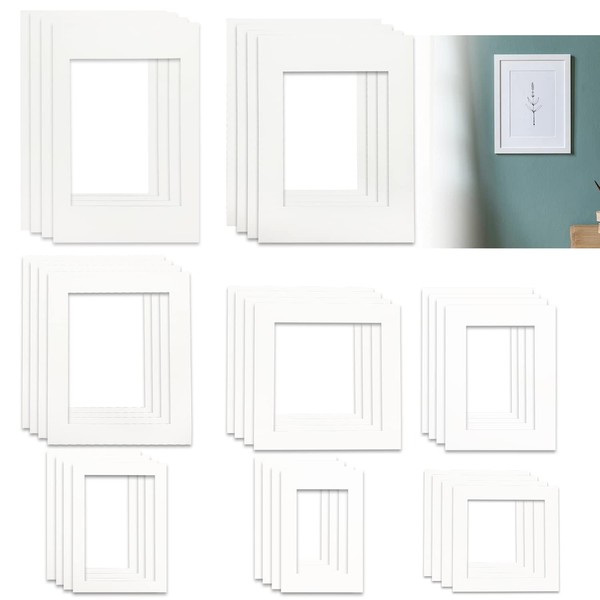 32 Pieces photo mounts，8 sizes of Picture Photo Frame Mounts