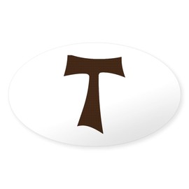 CafePress Tau Cross Or Crux Commissa Oval Car Bumper Sticker