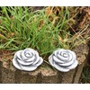 stoneandstyle Set of 2 Small Stone Flowers Frost-Proof Weatherproof Cast