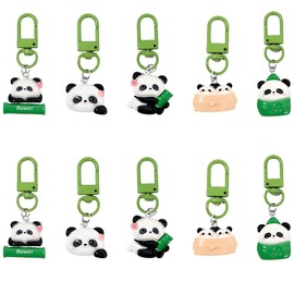 Teegxddy Panda Key Ring Decoration Key Ring Children Gift for Boys Girls Children Baby Pack of 10
