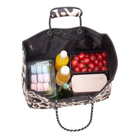 LMYYG Beach bag,Multipurpose Neoprene Bag,Large Tote Bag,Waterproof Shoulder Beach Bag for Travel Beach Gym Swimming (L-Leopard)