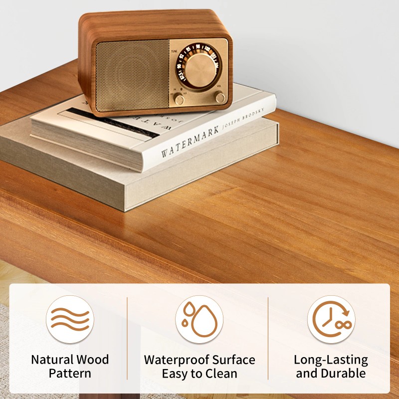 46 Inch Pinewood Console Table, Narrow Sofa Table for Living