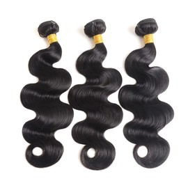 Suerkeep Body Wave 3 Bundles Human Hair 22 22 22 Inch 100% Brazilian Human Hair Bundles Weave Bundles Deals Real Human Hair Extensions Natural Black Color