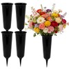 4 pieces Grave Vases with Spikes, Plastic Flower Holder Memorial
