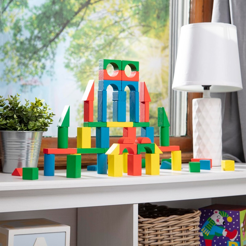Melissa & Doug Wooden Building Blocks, 100-Piece Set of Sorting