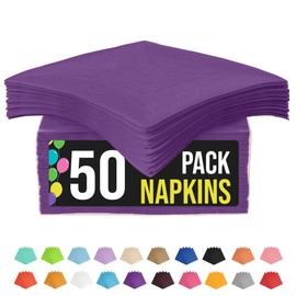 Party Solids Purple Napkins Disposable Everyday 50 Pcs 2 Ply Purple Cocktail Napkins Paper Everyday For Parties & Party Supplies