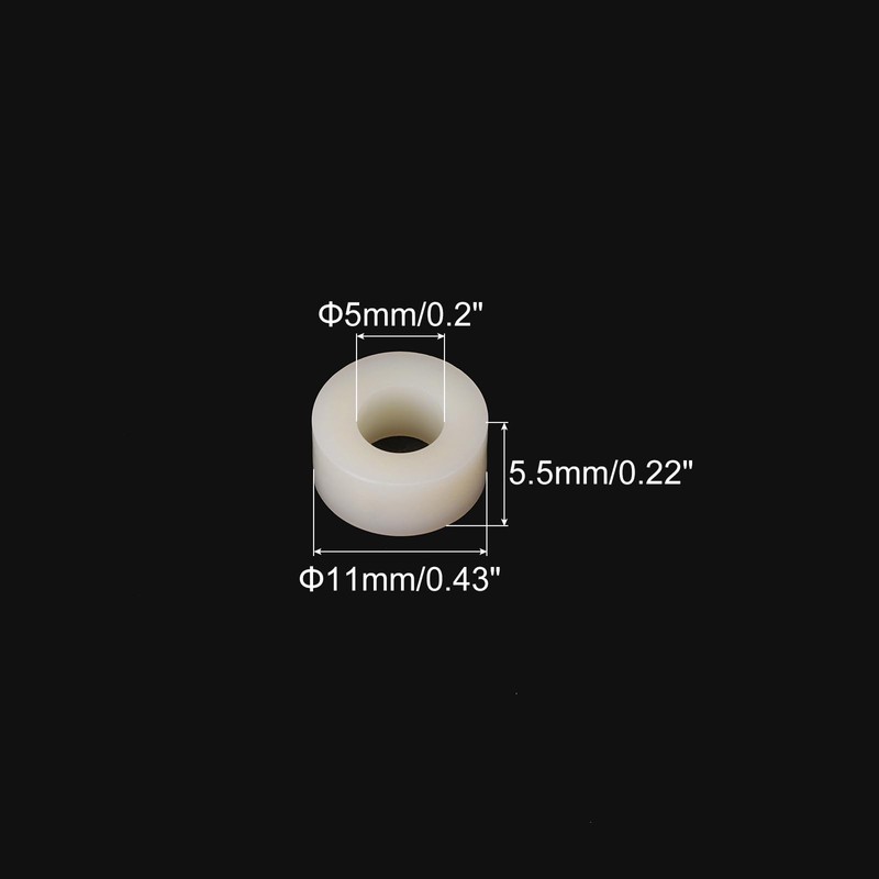 QUARKZMAN Round Spacer Washers for M5.5 Screws Made of ABS,