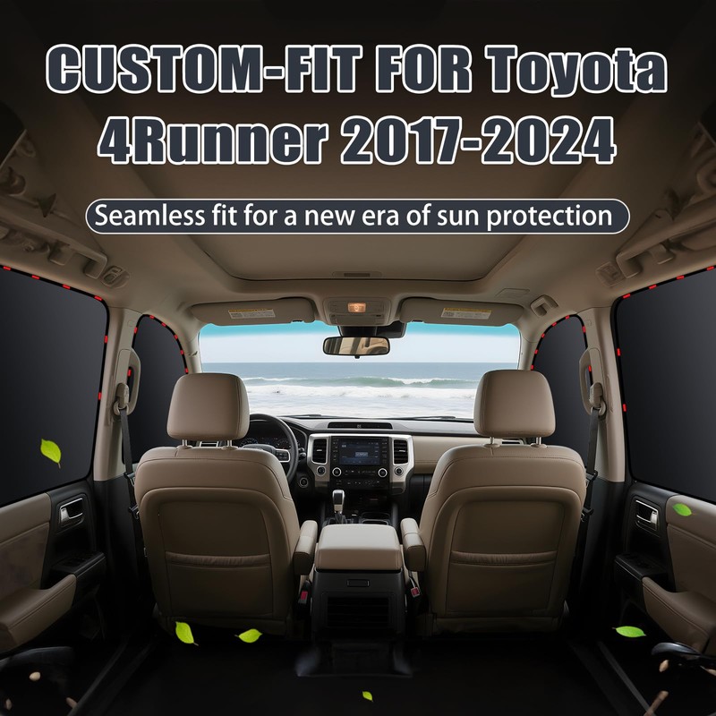 ZATOOTO Car Window Shades for Toyota 4Runner 2017-2024, 4 Pcs