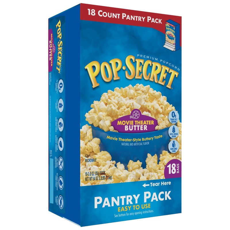 Pop Secret Popcorn, Movie Theater Butter, 3 Ounce Microwave Bags,