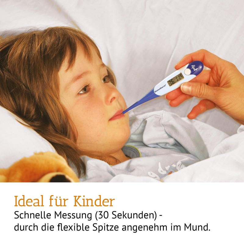 Domotherm Domotherm Rapid - digitales Fieberthermometer mit 2 Nachkommastellen, Messwertspeicher,