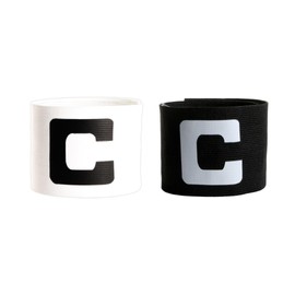 WISEPLAYERFC Football Captain's Armband - 2 Captain's Bands in White and Black for Junior