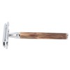 Double Edge Safety Razor Men Travel Portable Zinc Alloy Bamboo