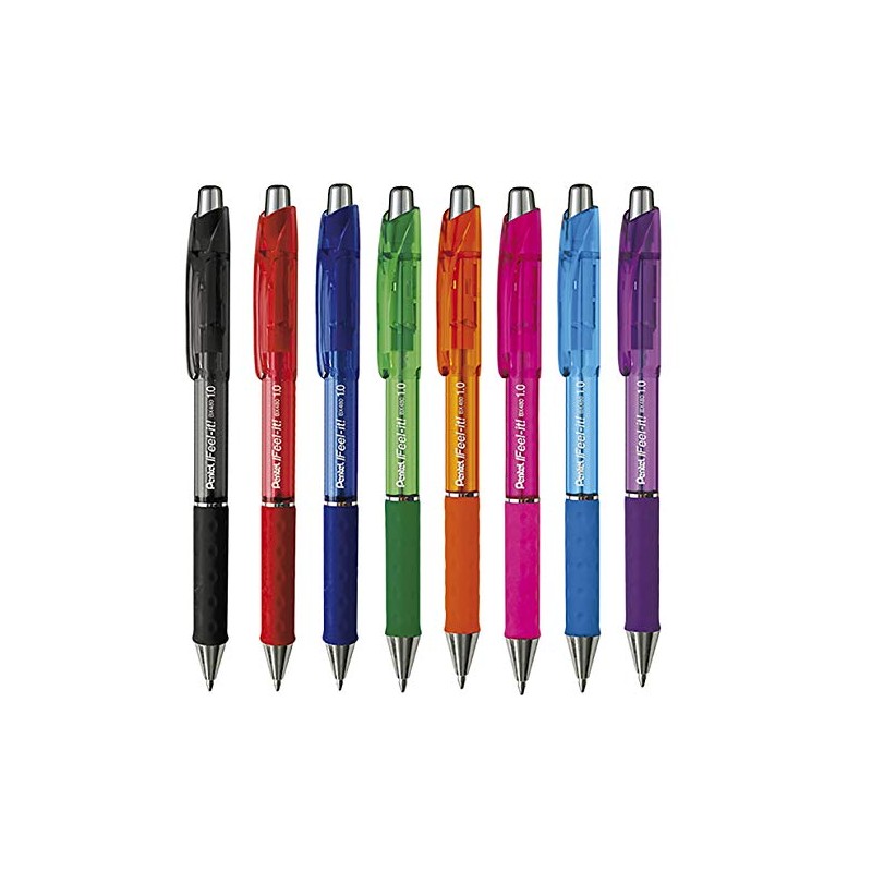 Pentel Feel-it 1.0mm Feel-it Snap-on Ball - 8 Colours -