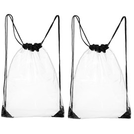 Beavorty 2pcs Drawstring Wash Bag Transparent Toiletry Bag for Travel Camping Beach and Outdoor Activities Material Keeps Cosmetics Dry and Tidy