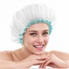 MUNSKT 2 PCS White Shower Cap for Women,Reusable Shower Cap