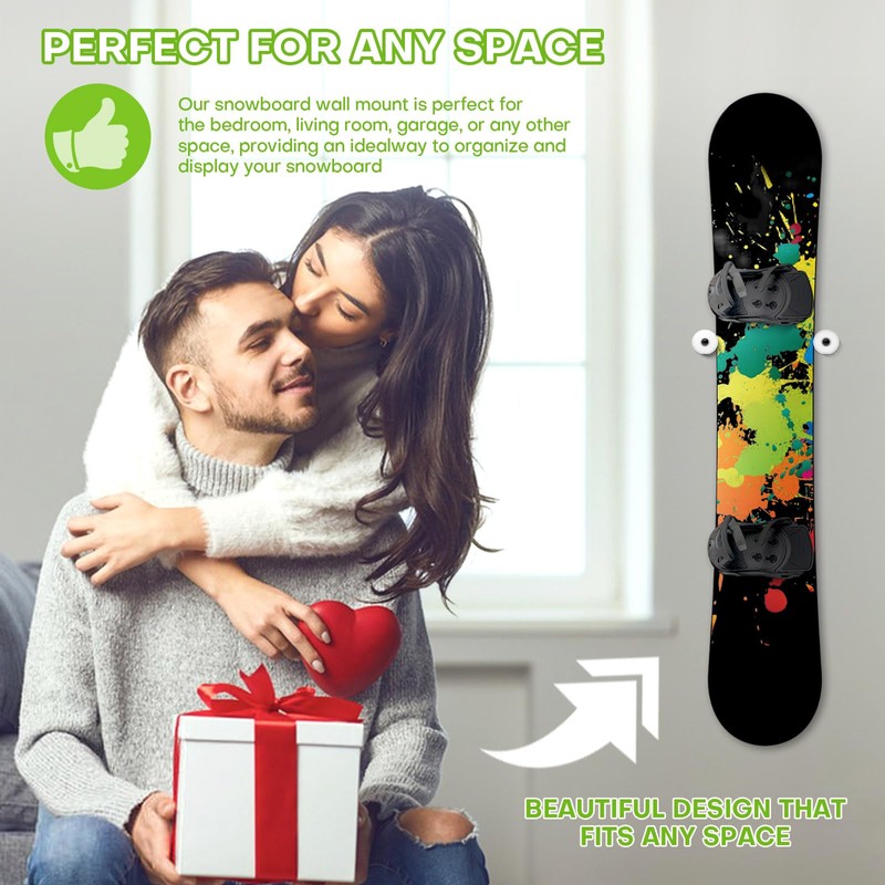 Roliwils Snowboard Wall Mount, PU rubber grip | Binding-safe protection