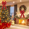 2 Pack Large Red Christmas Bows Outdoor Decorations,11”x 20” Velvet