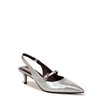 Franco Sarto Womens Khloe Pointed Toe Slingback Kitten Heel Silver