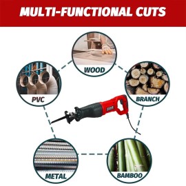 Unbranded 7.5A Reciprocating Saw 2800SPM No-load Speed Electric Hand Saw for Wood OBLR