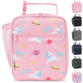 GYEUKHAM Lunch Box for Kids Boys Girls Men Women, Insulated Small Soft Cooler Lunch Bag Kit for School Work Picnic Travel - Reusable Portable lunchbox,Pink Unicorn