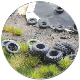 modellbahn-exklusiv Juweela 28235 Tractor Tyres, Tractor Tyres, Old Tyres, Approx. 14 Pieces, Gauge H0, 1:87