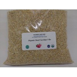 Steel Cut Oats (Steelcut) 5 Pounds (Oat Groats, Irish Oatmeal), USDA Certified Organic, Non-GMO, Bulk, Mulberry Lane Farms