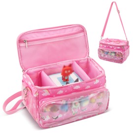Taladad for Tonies Carrying Case, Toniebox Case for Tonies Figures,Tonie Characters, Tonies Storage and Organizer with Shoulder Strap,Tonies Box Starter Set,Tonies Headphones Bag (Pink Rainbow)