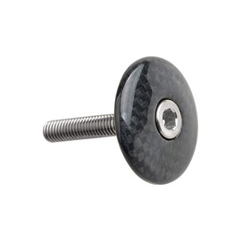 Wanyifa 1 1/8" 3K Carbon Fiber Cycling Headset Stem Top Cap with M6x35mm Titanium Bolt (Glossy with Titanium)