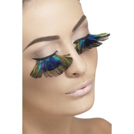 Smiffy's Eyelashes Peacock Feathers Contains Glue