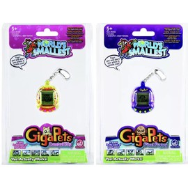 2x Giga Pets COMPUKITTY & PIXEL PUPPY Worlds Smallest Virtual Toy New