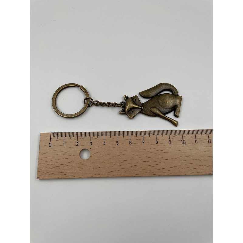 Onwomania - Bronze Fox Hunter Keyring - Metal Lucky Charm