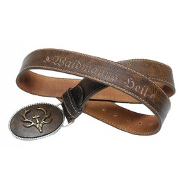 90 – 150 cm Traditional Genuine Gold Plated Traditional Belt For Lederhosen Leather Belt - 120 brown