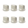 FLEOR 6pcs White Plastic Guitar Amp Knobs Flat Flush Head