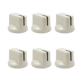 FLEOR 6pcs White Plastic Guitar Amp Knobs Flat Flush Head Style Guitar Effect Pedal Knobs