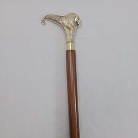 Premium Wooden Designer Handmade Brass Lion Head Handle Brown Walking Stick, 36" Antique Finish Polished Cane for Men, Women, Elderly People Cane, Easy to Walk