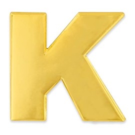 PinMart Gold Plated Alphabet Letter K Lapel Pin
