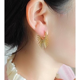 BaubleStar Sunburst-Style Hinged Hoop Earrings for Women